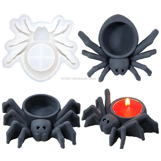 Spider Candle Holder Silicone Mold Candle Light Pumpkin Lamp for Home Bar Haunted House Halloween Decor