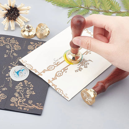 Halloween Skull Witch Cauldron Wax Seal Stamps Removable Brass Stamp Heads for Decorating Wedding Parties,Invitations Xmas Party