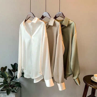 Summer Shirts And Blouses Woman Casual Top Autumn Winter Korean Long Sleeve Button Elegance Sweet Casual Office Lady New Shirts
