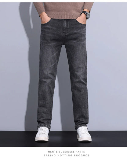 2024 new case fashion trend Youth light business jeans fashion versatile MEN'S loose straight pants MEN'S pants