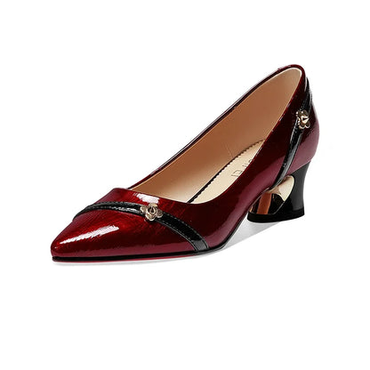 Mid Heel Thick Heel Versatile New Soft Sole Professional Shallow Mouth Comfortable Pointed Women'S Shoes