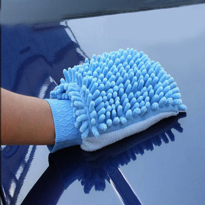 1PC Double-sided Microfiber Washable Car Washing Gloves Car Care Cleaning Gloves Cleaning Cloth Towel Mitt Car Accessories