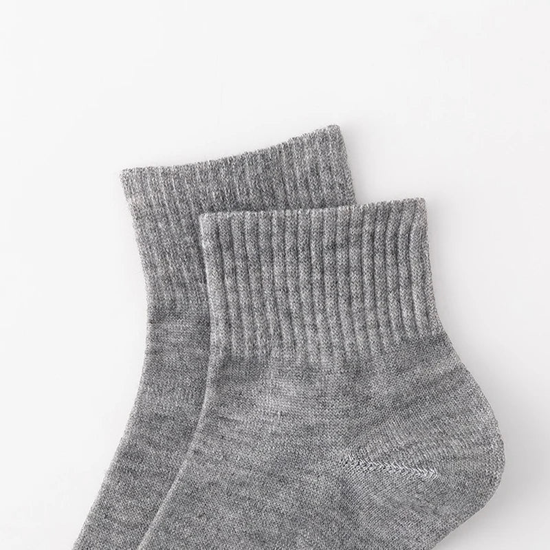 ALLTOOALL 5 Pairs/Lot Men's Solid Color Socks Black White Business Casual Sports Sock Man Cotton Mesh Breathable Short Socks