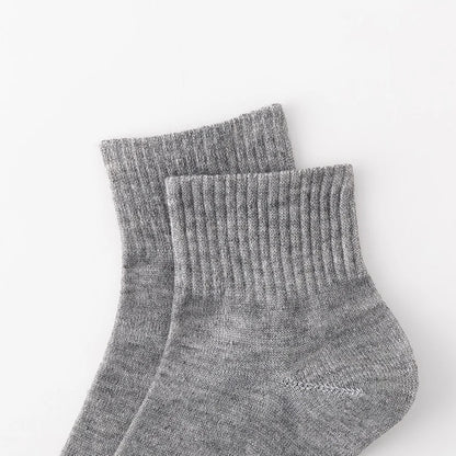 ALLTOOALL 5 Pairs/Lot Men's Solid Color Socks Black White Business Casual Sports Sock Man Cotton Mesh Breathable Short Socks