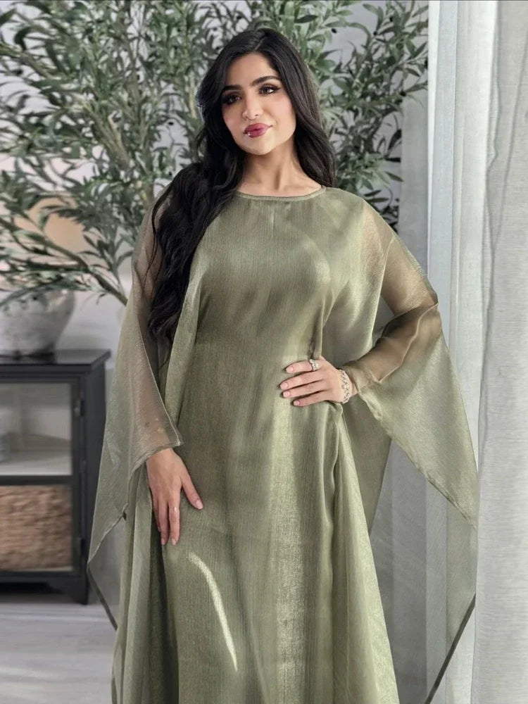 Modest Dress for Women Abaya Bat Sleeve Long Robe Ramadan Morocco Dubai Abayas Kaftan Islam Eid Muslim Vestidos Jalabiya Dresses