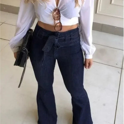 Women's Jeans Solid Color High Waist Flare Pants