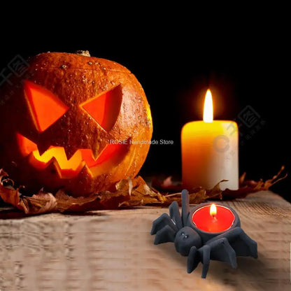 Spider Candle Holder Silicone Mold Candle Light Pumpkin Lamp for Home Bar Haunted House Halloween Decor