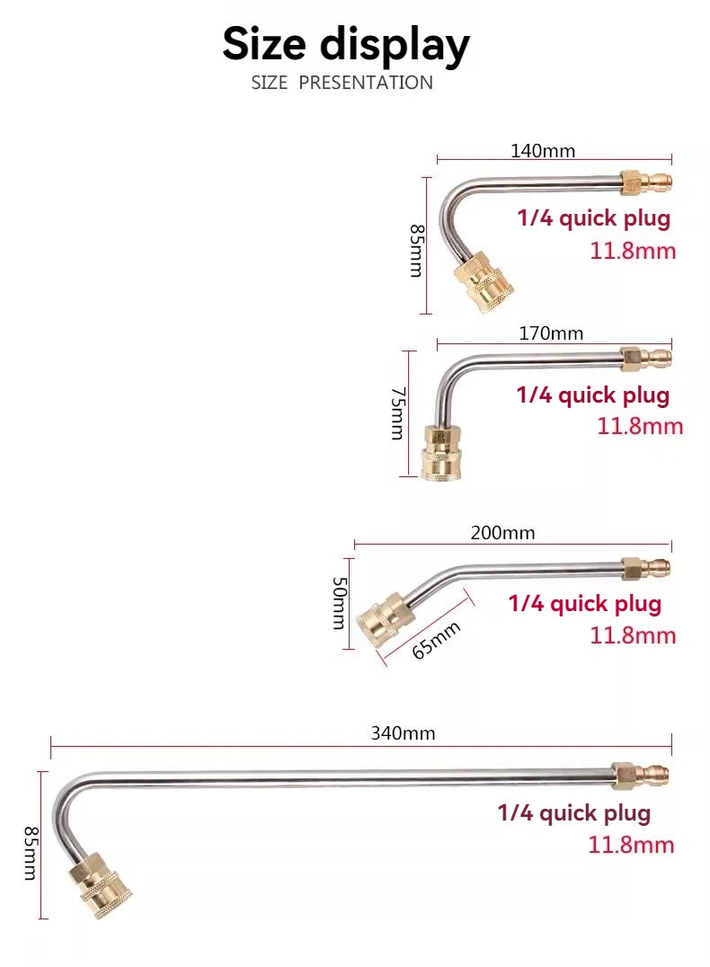 Wholesale of high-pressure car wash water gun elbows by manufacturers, 1/4 quick connect right angle, 90 degree extension rod, c