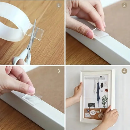 5M Nano Tape Double Sided Tape Transparent NoTrace Reusable Waterproof Adhesive Tape Cleanable Home Gekkotape