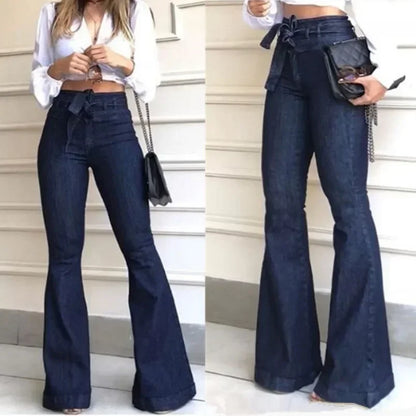 Women's Jeans Solid Color High Waist Flare Pants