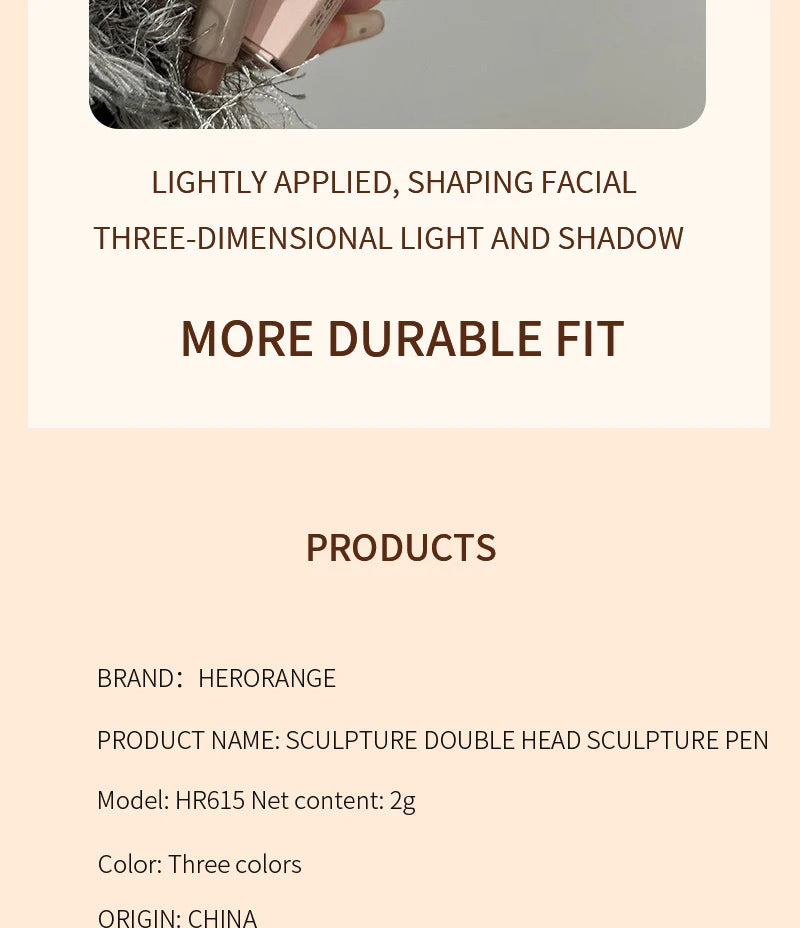 Nose Shadow Bronzers Contouring Makeup Pen Natural Grey Brown Three-dimensional Face Matte Shadow Cream Contour With Brush