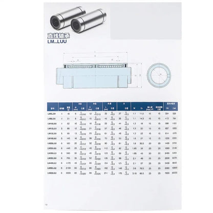 4/10pc LM6UU LM8UU LM10UU LM8LUU LM6LUU LM12UU LM3UU LM4UU LM14UU Long Type 8mm Linear Ball Bearing CNC Parts for CNC 3D Printer
