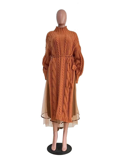 Muslim Women Knitting Dress Modest Robe Vestidos Dubai Saudi Arabic Morocco Abaya Jalabiya Eid Ramadan Knitted Dresses Abayas