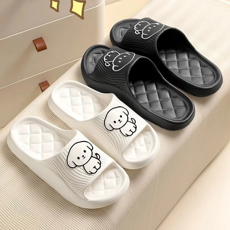 Lovely Couple Pillow Slippers for Women's Summer 2024 New Bathroom Bath Anti Slip Indoor Home Eva Thick Sole Sandals