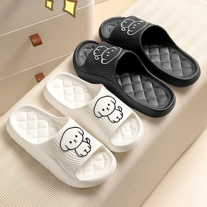 Lovely Couple Pillow Slippers for Women's Summer 2024 New Bathroom Bath Anti Slip Indoor Home Eva Thick Sole Sandals