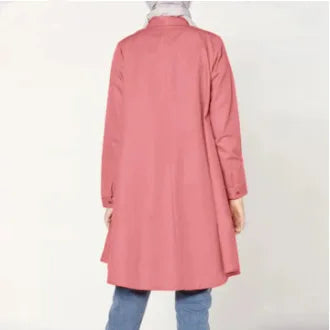 2024 Muslim Fashion Abayas for Women Oversized Solid Loose Casual Cardigan Lapel Button Tops Ladies Modest Blouses Elegant Shirt
