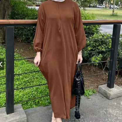 Eid Muslim Dress for Women Abaya Puff Sleeve Morocco Ramadan Prayer Dresses Abayas Kaftan Islam Dubai Arab Modest Long Robe 2024