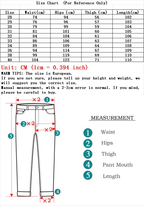 2024 NEW Men's Fashion Business Jeans Classic Style Casual Stretch Slim Jean Pants Male Brand Denim Trousers Black Blue