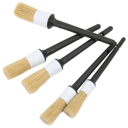 5Pcs Car Detailing Brushes Not Scratching Car Premium Dense Detail Brush for Washing Emblems Wheels Interior Auto Accessories