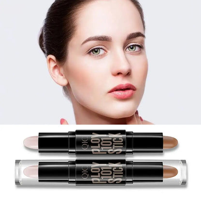 Double Head Highlighter Sticks Waterproof Matte Highlighter Foundation Sculptor Highlighter Makeup Stick Shadow Concealer Pencil