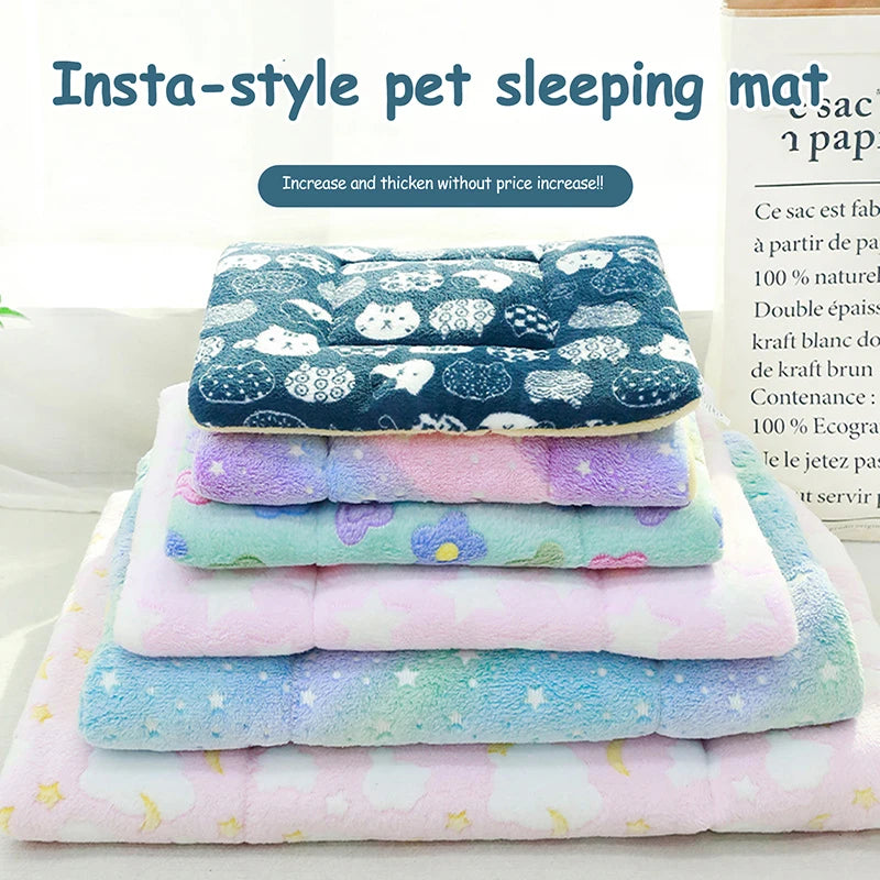 Universal Thickened Pet Sleeping Mat Cat Bed Soft Pet Blanket Mat Washable Autumn Winter Warm Carpet Pet Pad Pet Supplies