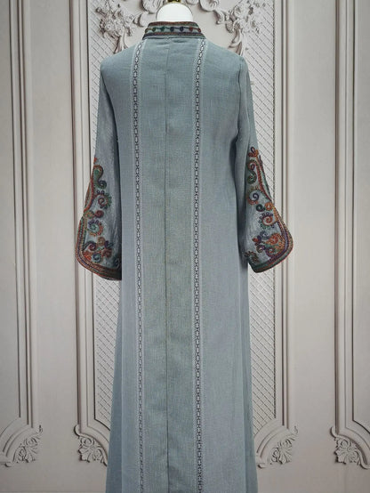 Muslim Abaya for Women Party Dresses Embroidery Long Robe Eid Ramadan Dubai Abayas Kaftan Arab Jalabiya Modest Vestidos Morocco