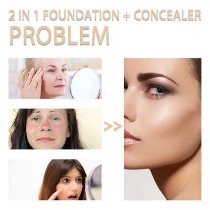 Double-headed Facial 2 in 1 foundation and concealer Moisturizing Foundation Brightening Contouring Highlighter Stick