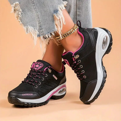 Women Platform Sneakers Casual Fashion Running Shoes For Women Comfortable Vulcanize Sport Shoes Leather Walking Climbing Shoes