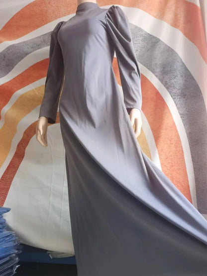 Women Eid Muslim Dresses Lantern Sleeve Morocco Ramadan Solid Sashes Vestidos Dubai Kaftan Arab Slim Casual Abayas Modest