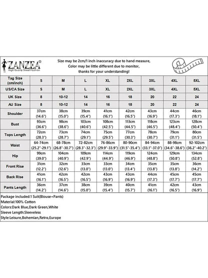 Elegant OL Work Short Sets ZANZEA 2pcs Women Outfits Summer Sleeveless Vest Tops Loose Pant Sets Casual Printed Tracksuits 2024