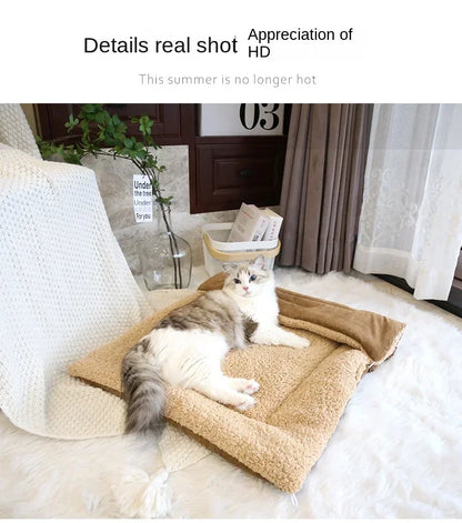 Cat Bed Warm Thickened Soft Multifunctional Pet Foldable Mat for Cats Small Dogs Indoor Kitten Bed Cat Sleeping Mat Pet Supplies
