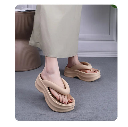 Summer Women's Flip Flops Comfortable Non Slip EVA Thick Sole Sandals 2024 New Fashionable Outdoor Soft Sole Slippers Women