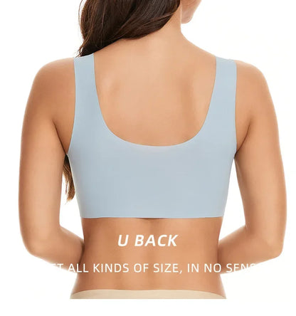 Women Lace Sport Bras Plus Size Seamless Bra Bralette Backless Lady Brassiere Vest Female Gathers Shock-Proof Wireless Top L-3XL
