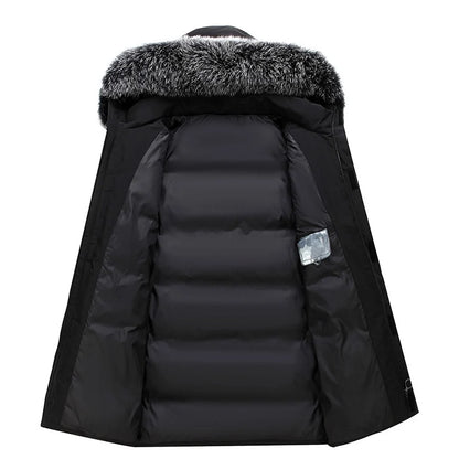 2023 Autumn Winter Men Windproof Down Jacket Coats Mens Warm White Duck Down Hooded Jacket Parkas Multi Pockets Overcoat Male