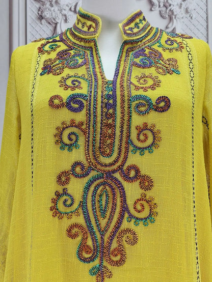 Muslim Abaya for Women Party Dresses Embroidery Long Robe Eid Ramadan Dubai Abayas Kaftan Arab Jalabiya Modest Vestidos Morocco