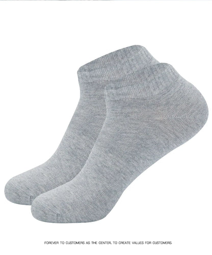 5 Pairs Low Cut Men Socks Solid Color Black White Breathable Cotton Socks Male Sport Short Socks Business Women Men