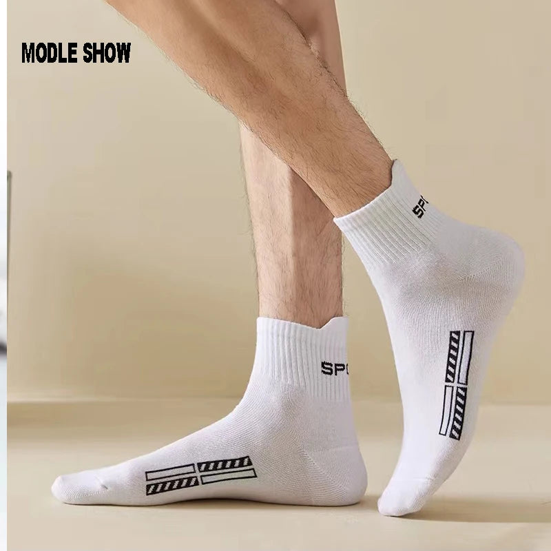 10 Pairs High Quality Men's Socks Casual Breathable Cotton Man Run Sports Socks Spring Autumn Male Sox Gifts Plus Size EUR38-45