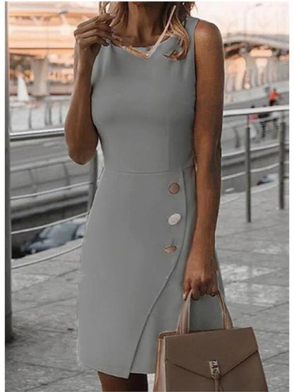 Summer Fashion White O Neck Sleeveless Midi Dress 2024 Women's Elegant Casual Wear Outlet Black Tight Office Dresses Vestidos