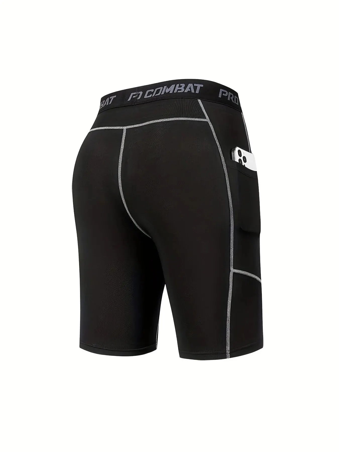 1 Article High Performance Men's Compression Shorts with Pocket - Quick Dry, Breathable, and Stretchy Base Layer for Sports, Gym