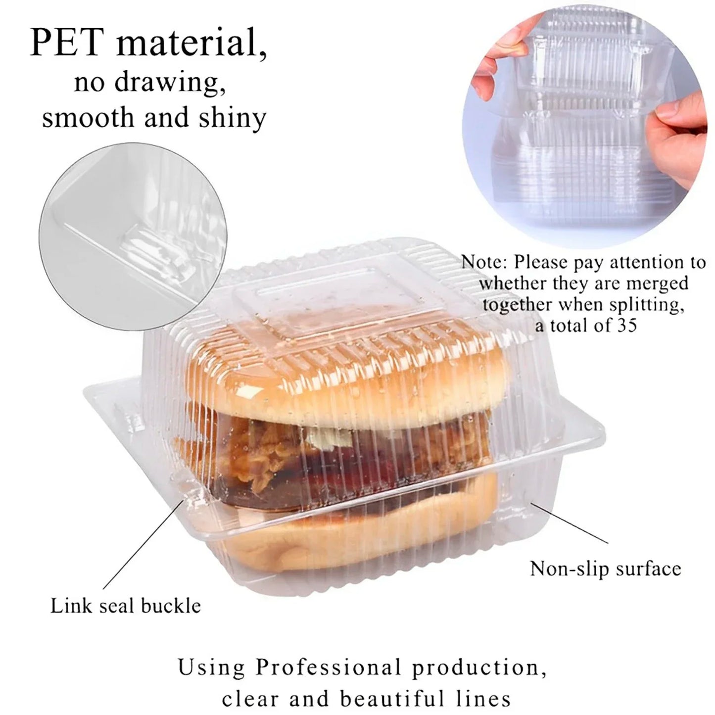 100Pcs Disposable Dessert Cups with Lids 8oz Reusable Cupcake Container Clear Square Single Dessert Box Sealed Cake Storage Box