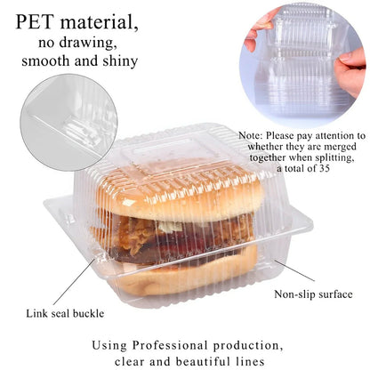 100Pcs Disposable Dessert Cups with Lids 8oz Reusable Cupcake Container Clear Square Single Dessert Box Sealed Cake Storage Box