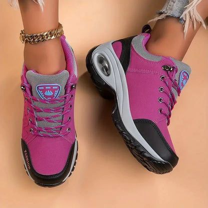 Women Platform Sneakers Casual Fashion Running Shoes For Women Comfortable Vulcanize Sport Shoes Leather Walking Climbing Shoes