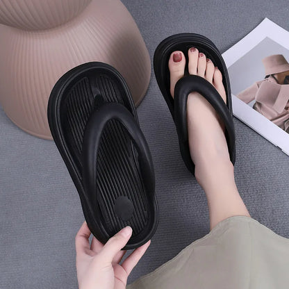 Summer Women's Flip Flops Comfortable Non Slip EVA Thick Sole Sandals 2024 New Fashionable Outdoor Soft Sole Slippers Women