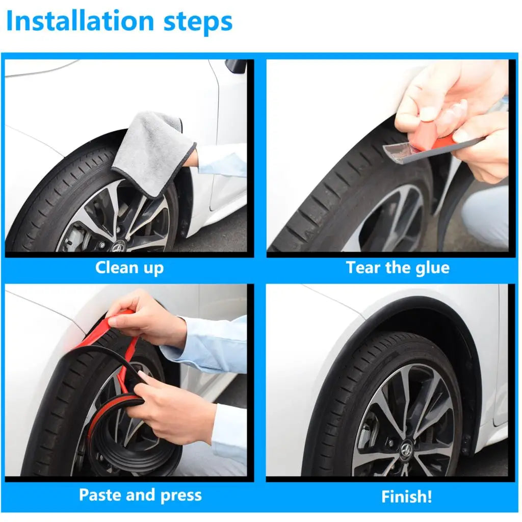 300cm Universal Car Rubber Mud flaps Splash Guard Fender Flare Extension Wheel Eyebrow Trim Protector Door Lip Seal Strip Cover