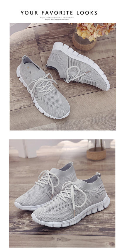 Women Mesh Breathable Shoes Slip on Flat Shoes Woman Tenis Ladies Casual Shoes  Walking Footwear Sneakers Womens Vulcanize Shoes