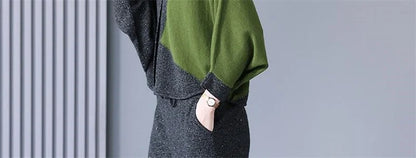 Self Made Knitted Two-piece Set for Women's 2024 Spring Clothing Set Socialite Temperament Wide Leg Pants Sweater Set Commuting