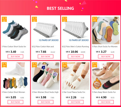 6/12 Pairs Men's Cotton Running Crew Socks Middle Tube High Quality Casual Breathable Sports Socks For Men and Women Soft Sock