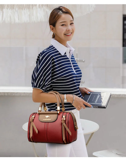 Genuine Luxury Shoulder Croosbody Bags for Women Designer Casual Tote Female Boston Quality Soft Leather Purses and Handbags Sac