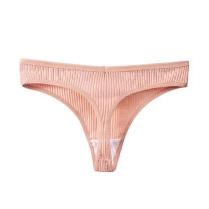 BZEL 3PCS Sexy Women Panties Comfortable G-String Lingerie Striped Low-Rise Thongs Sports Underpants Cotton Breathable Underwear