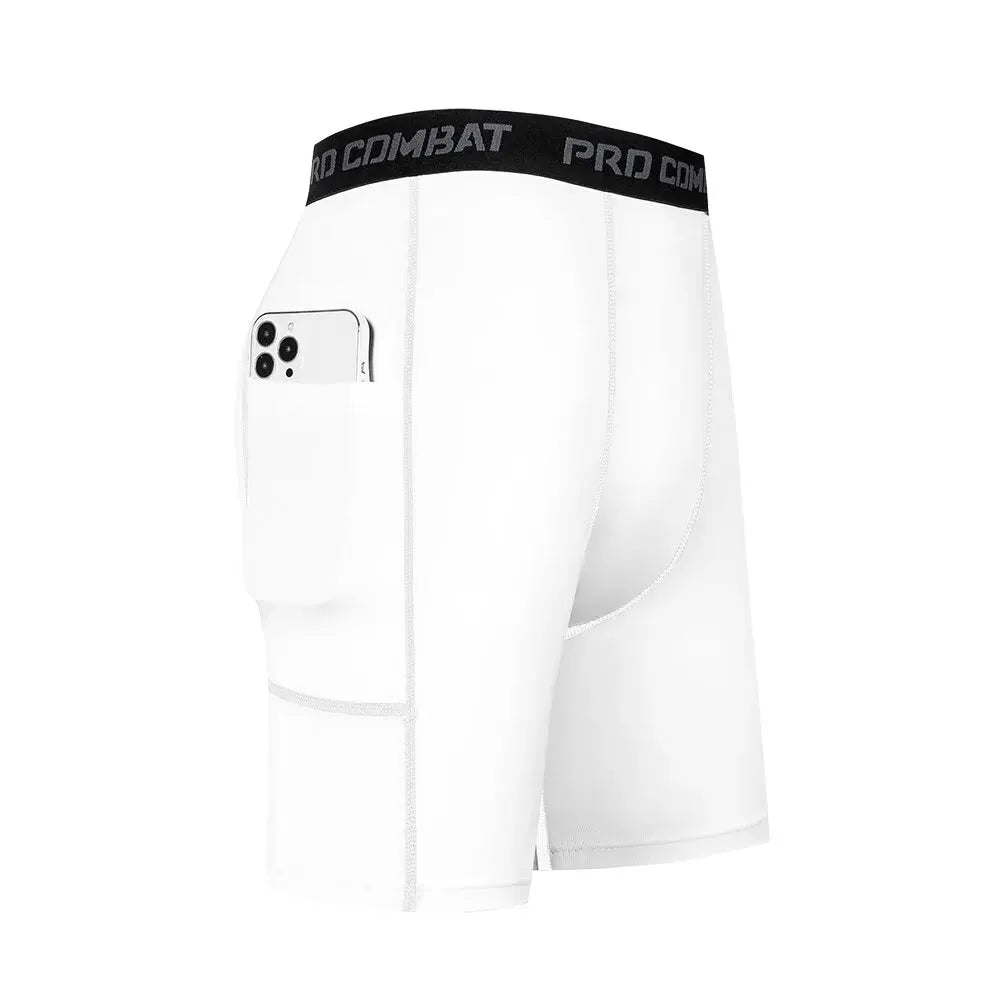 1 Article High Performance Men's Compression Shorts with Pocket - Quick Dry, Breathable, and Stretchy Base Layer for Sports, Gym